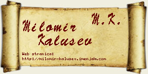 Milomir Kalušev vizit kartica